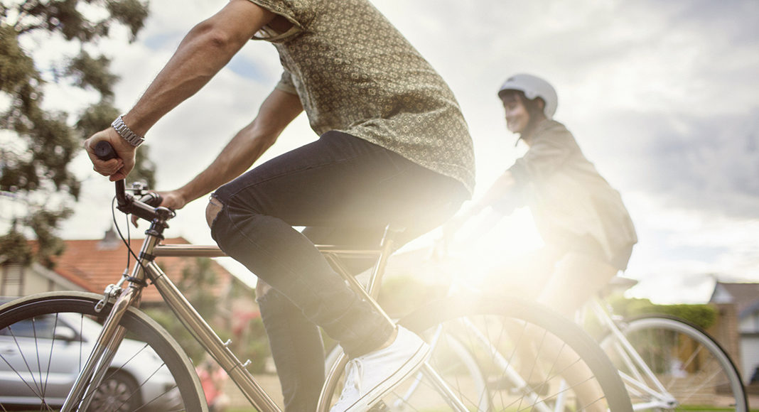 When vehicles are preparing to turn left at an intersection, cyclists can often be within drivers’ blind spots.