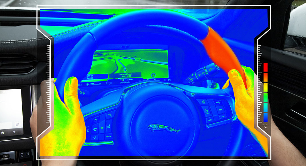 Jaguar Land Rover says its new steering wheel could help keep drivers’ eyes on the road – by using heat to tell drivers when to turn left or right. The car maker has created the “sensory steering wheel” in partnership with Glasgow University. Parts of it can be quickly heated and cooled to inform drivers where to turn, when to change lane or to warn of an approaching junction. The technology has also been applied to the gear-shift paddles to indicate when hand over from the driver to autonomous control in future self-driving vehicles is complete.