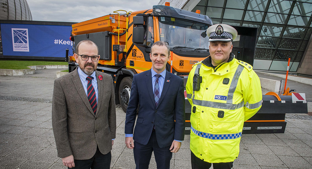 The Electra 100% Electric Gritter - thought to be the first vehicle of its kind in the world - is the latest addition to Transport Scotland’s fleet and will be trialled on the Forth Bridges Unit, undertaking winter patrols on the two iconic crossings.