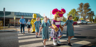 Transport for NSW’s Safety Town characters Daisy and Sprocket are heading out on a regional roadshow visiting community events including school fairs.