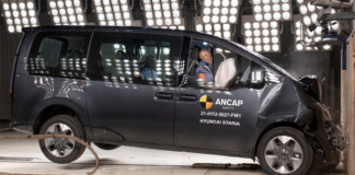 The eight-seat Hyundai Staria people mover scored well across all areas of assessment, with full points awarded in the side impact test for both adult and child occupants, and for the driver in both the full width frontal and mobile progressive deformable barrier tests.