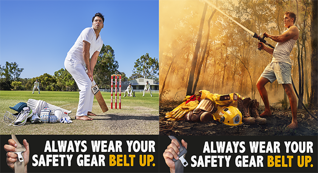 A new road safety campaign has been launched in Western Australia to tackle a rise in young males choosing not to wear a seat belt. The âAlways wear your safety gear. Belt up campaignâ uses scenarios involving a cricket player, firefighter, and a tradesperson to encourage the viewer to question their reluctance to wear a seat belt, highlighting that it is just as â if not more â risky than the examples presented.